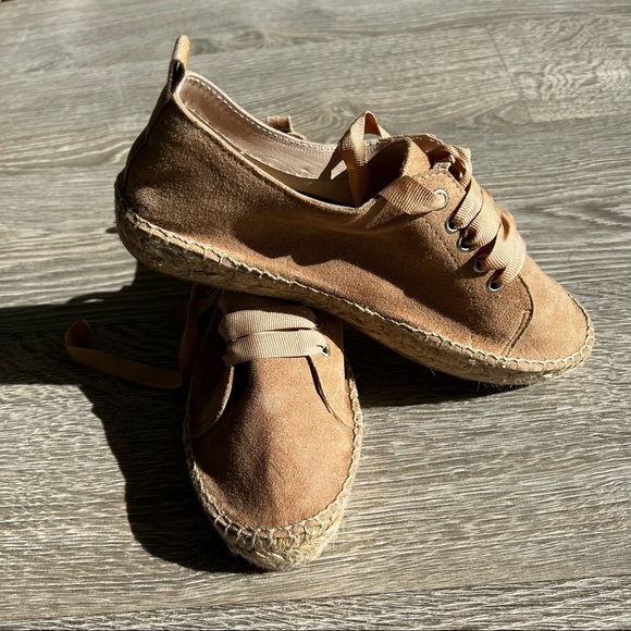 NWOB Little Burgundy Suede Espadrille - Salmon Pink - Picture 2 of 9